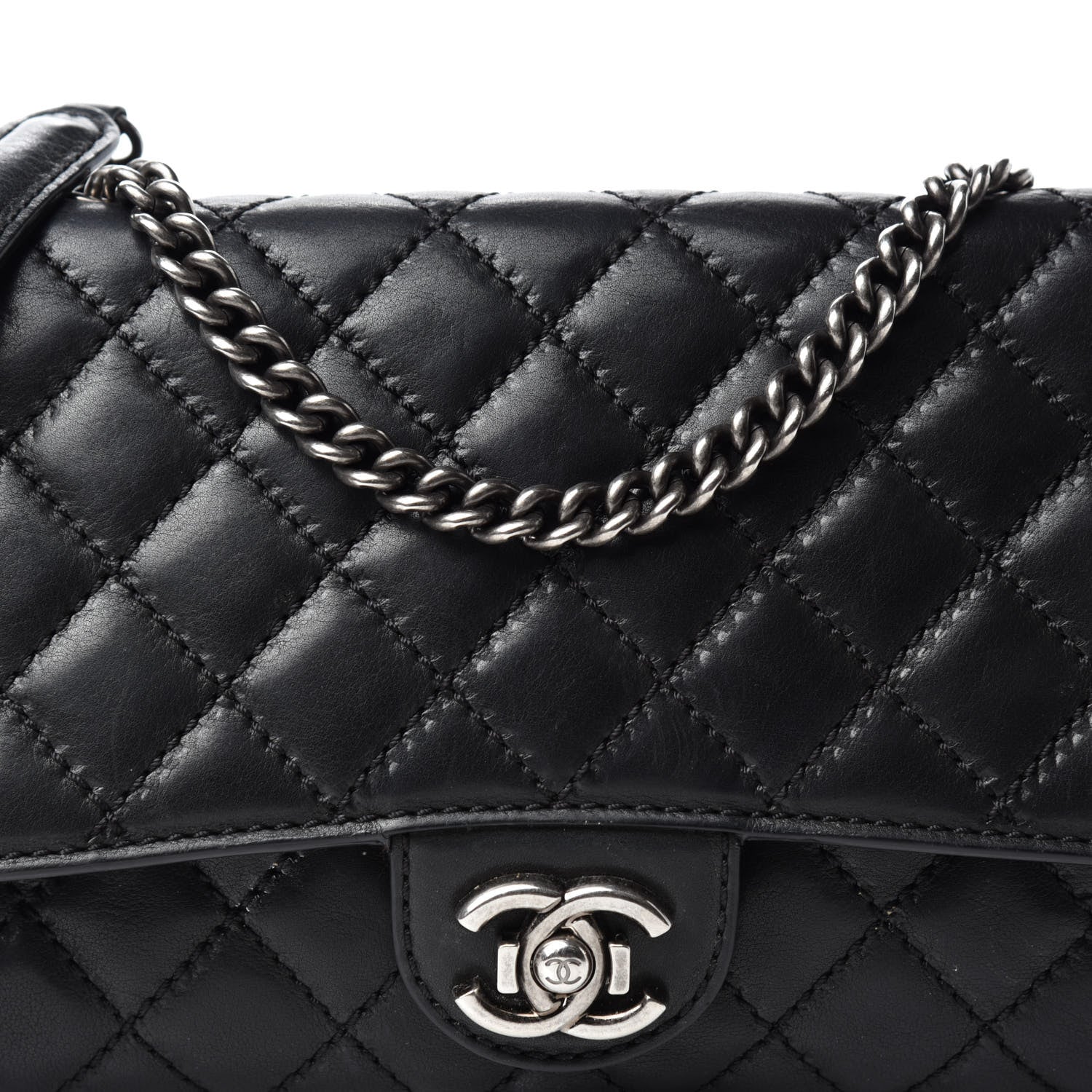 Chanel Calfskin Stitched Quilted Flap Black 12 of 12