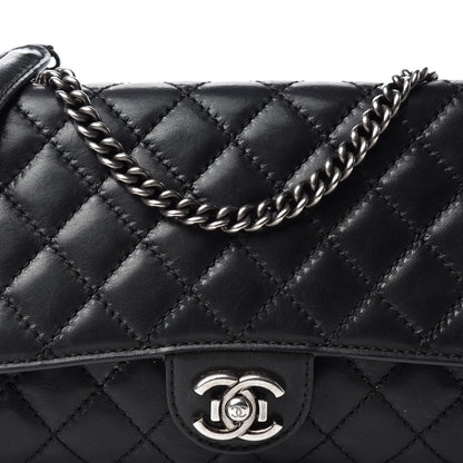 Chanel Calfskin Stitched Quilted Flap Black 12 of 12
