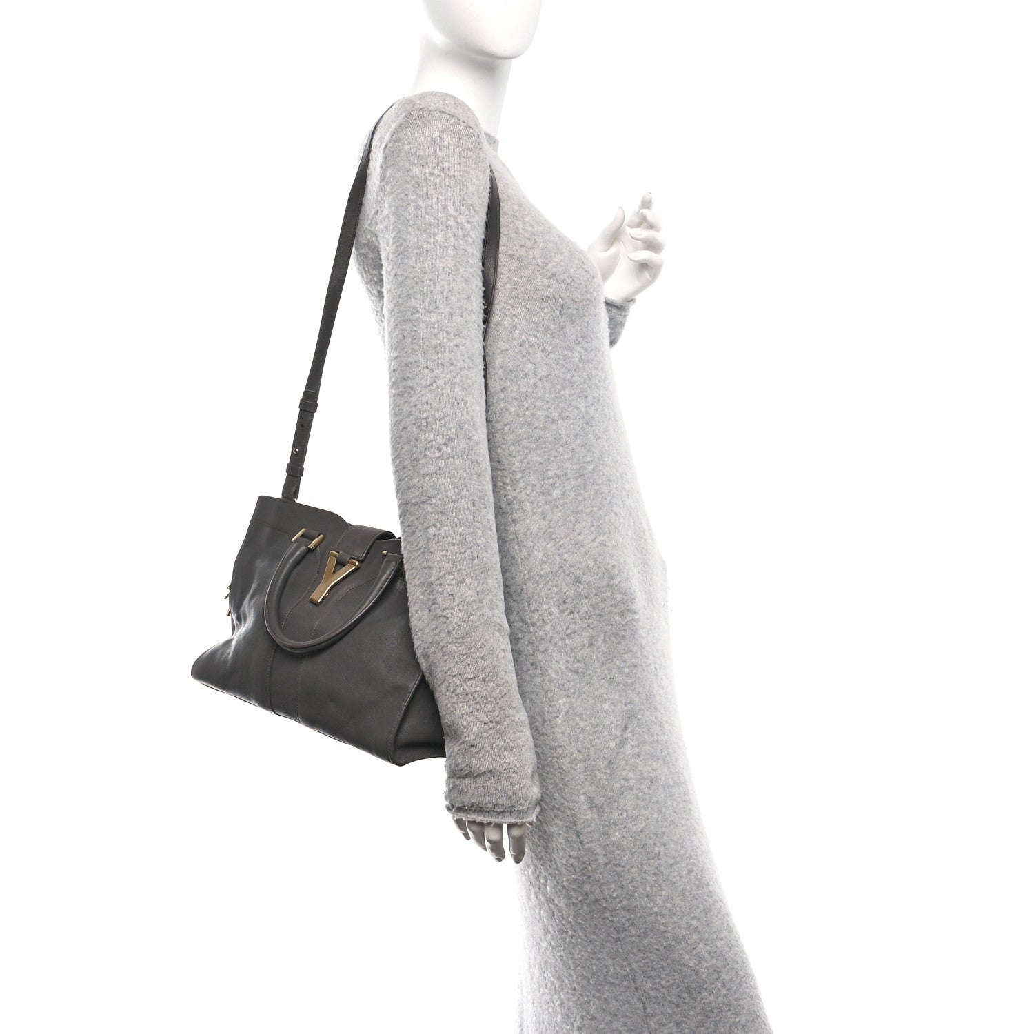 Saint Laurent Sheepskin Small Cabas ChYc Grey 2 of 10