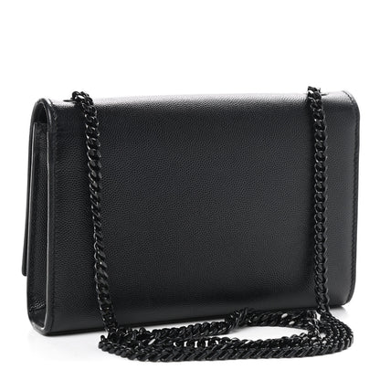 Saint Laurent Grain De Poudre Small Monogram Kate Satchel Black 3 of 9
