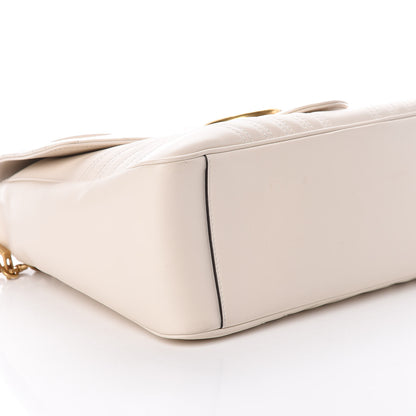 Gucci Calfskin Matelasse Medium GG Marmont Top Handle Shoulder Bag Mystic White 5 of 9