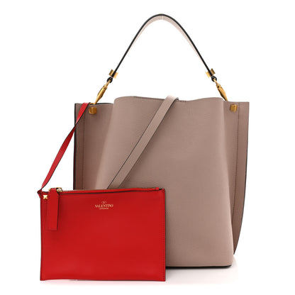 Valentino Garavani Grainy Calfskin VLogo Escape Hobo Bag Poudre 3 of 11