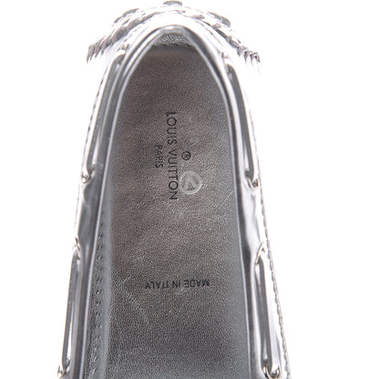 Louis Vuitton Calfskin Monogram Gloria Loafers 39 Silver 9 of 11