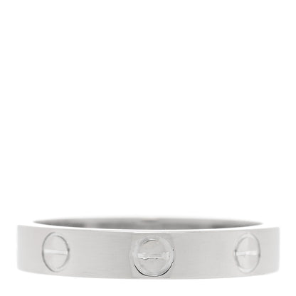 Cartier 18K White Gold 3.5mm LOVE Wedding Band Ring 54 6.75 3 of 5