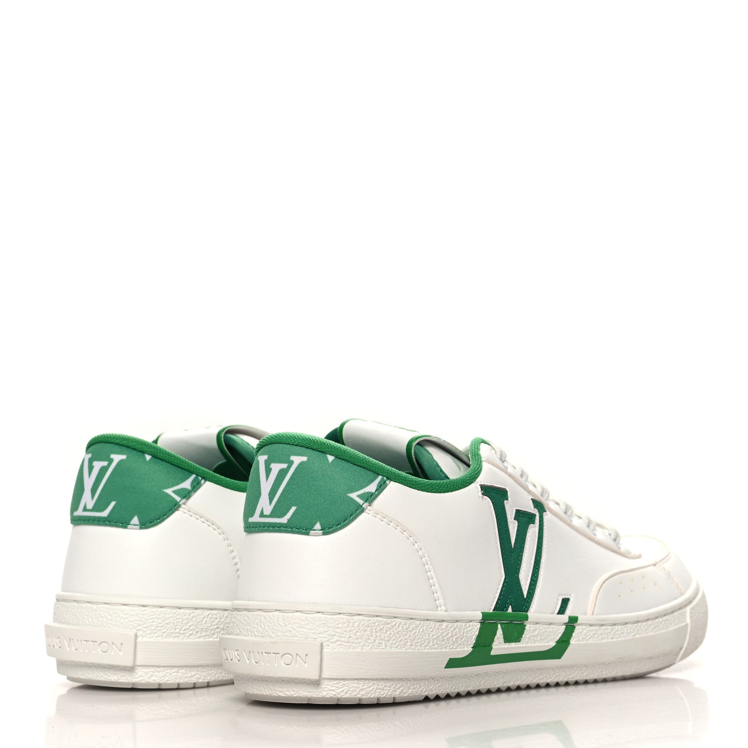 Louis Vuitton Calfskin Womens Charlie Sneaker 38 White Green 5 of 9