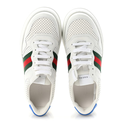 Gucci Calfskin Web Perforated Womens Platform 55mm Sneakers 39.5 White Bright Splash 2 of 9