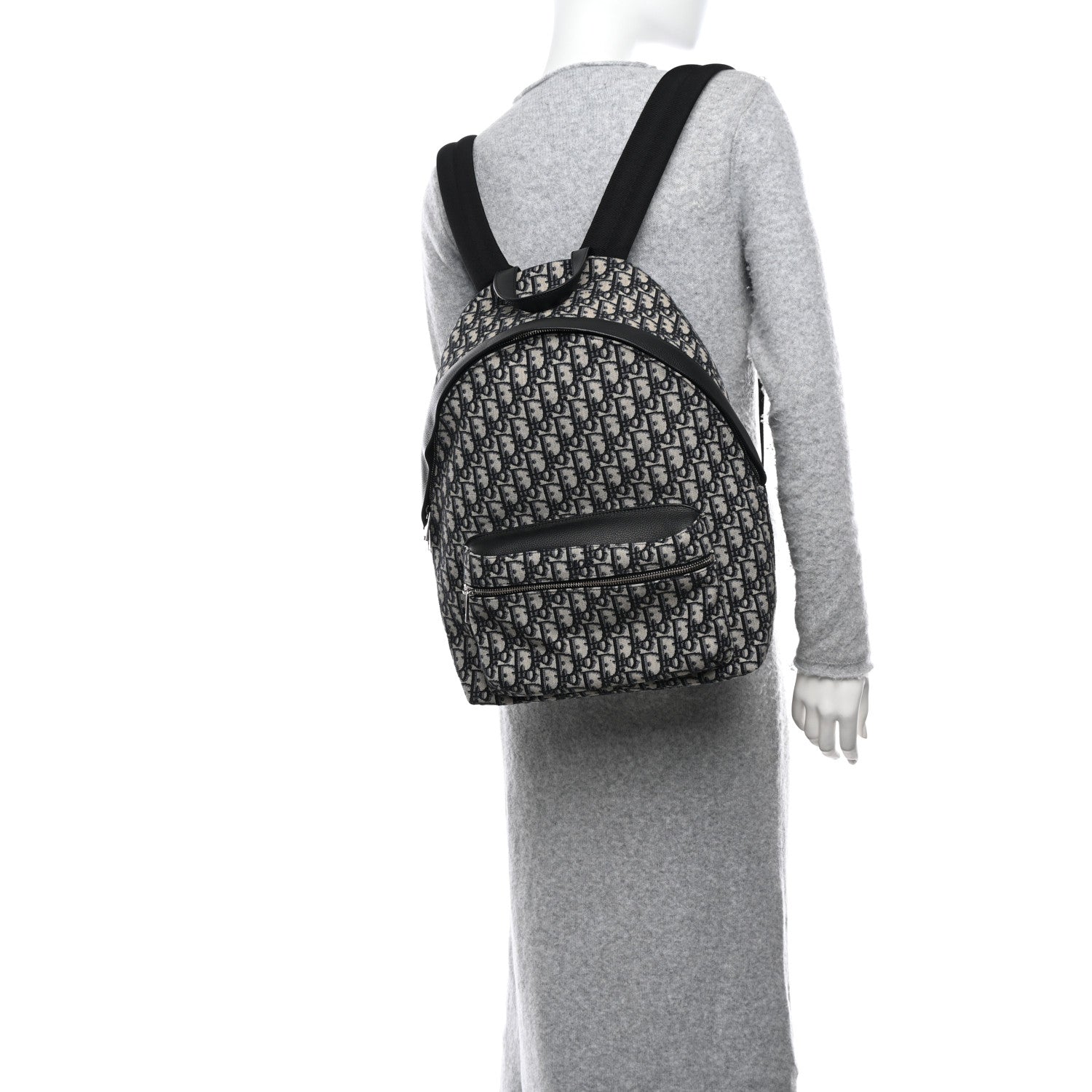 Christian Dior Oblique Calfskin Rider Backpack Beige Black 2 of 10