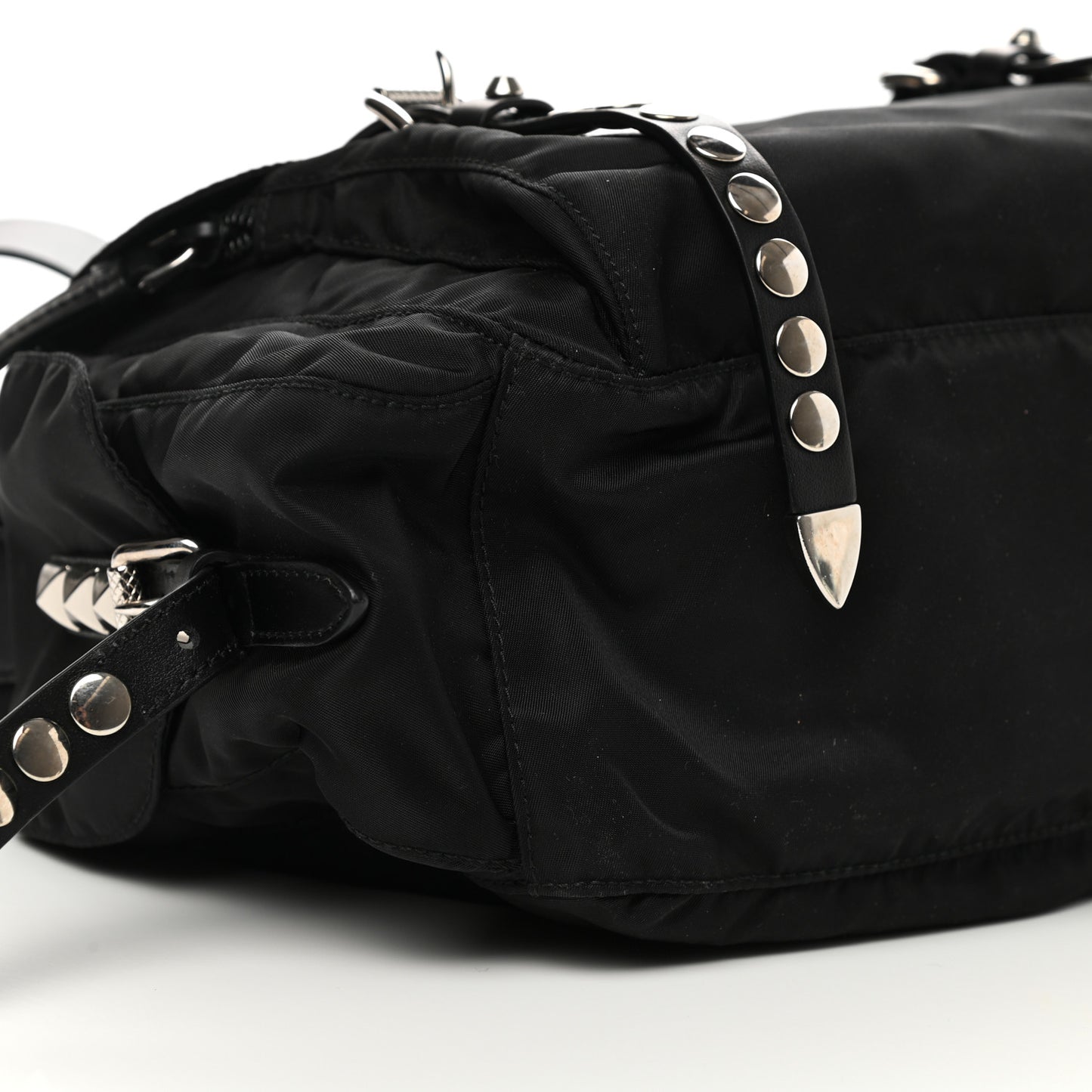 Nylon New Vela Studded Messenger Black