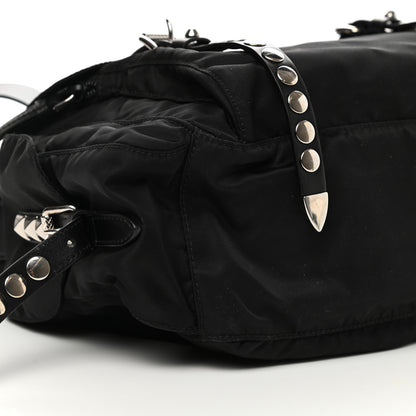 Prada Nylon New Vela Studded Messenger Black 10 of 13