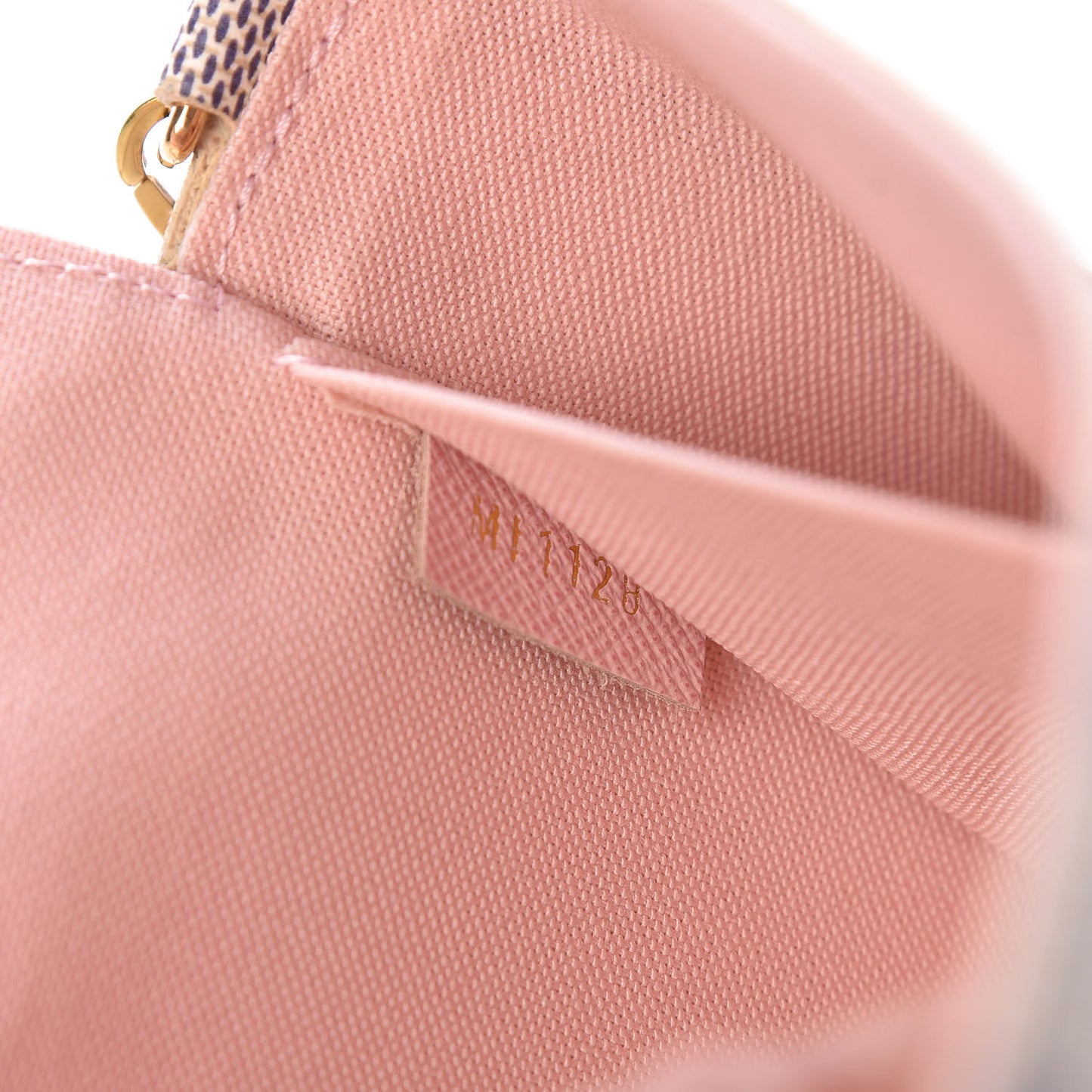 Damier Azur Pochette Felicie Chain Wallet Rose Ballerine
