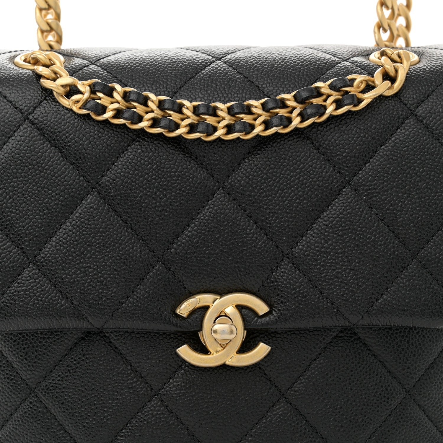 Chanel Shiny Caviar Quilted Chain Melody Backpack Black 8 of 11
