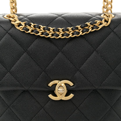 Chanel Shiny Caviar Quilted Chain Melody Backpack Black 8 of 11