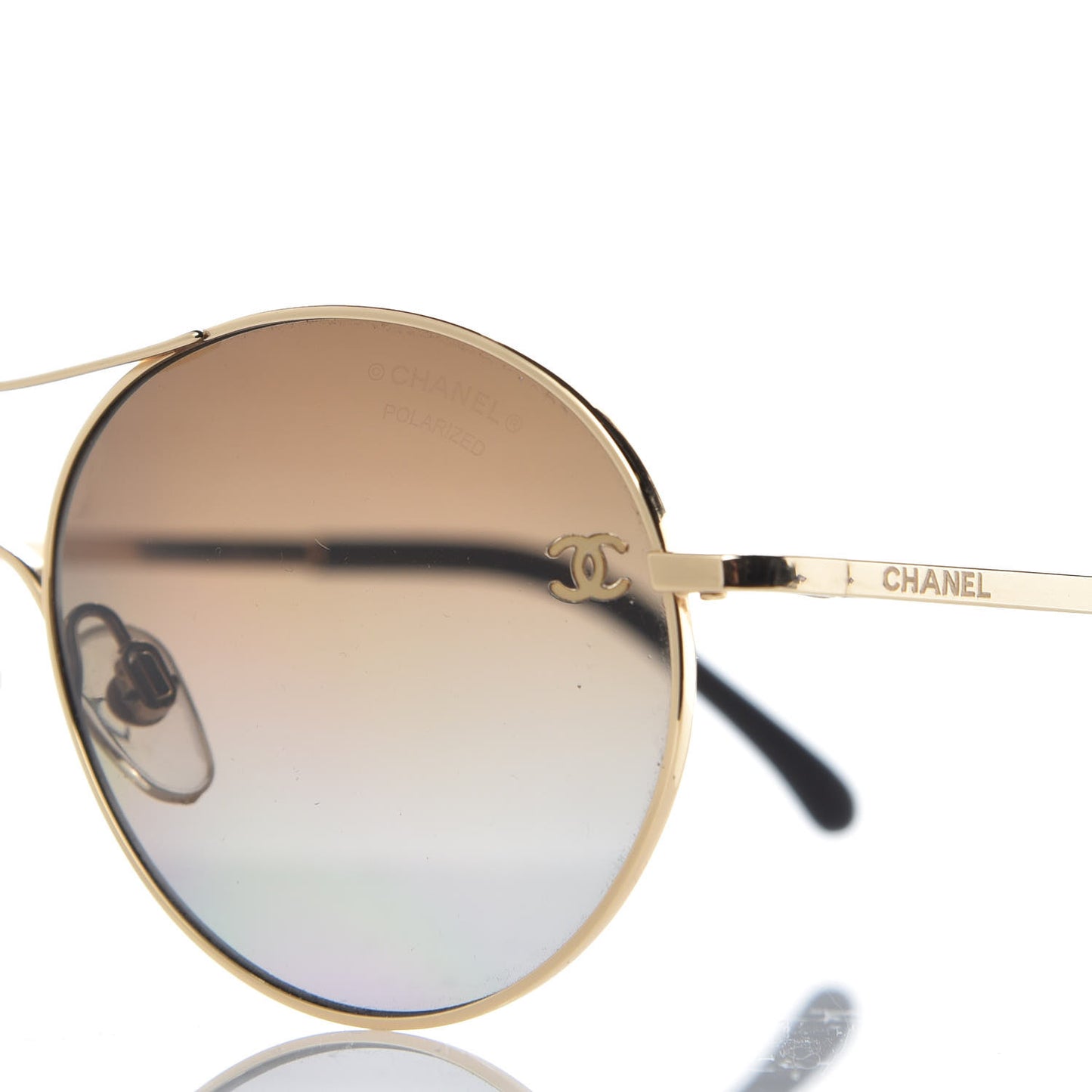Round Polarized Sunglasses 4190-T-Q Brown Gold