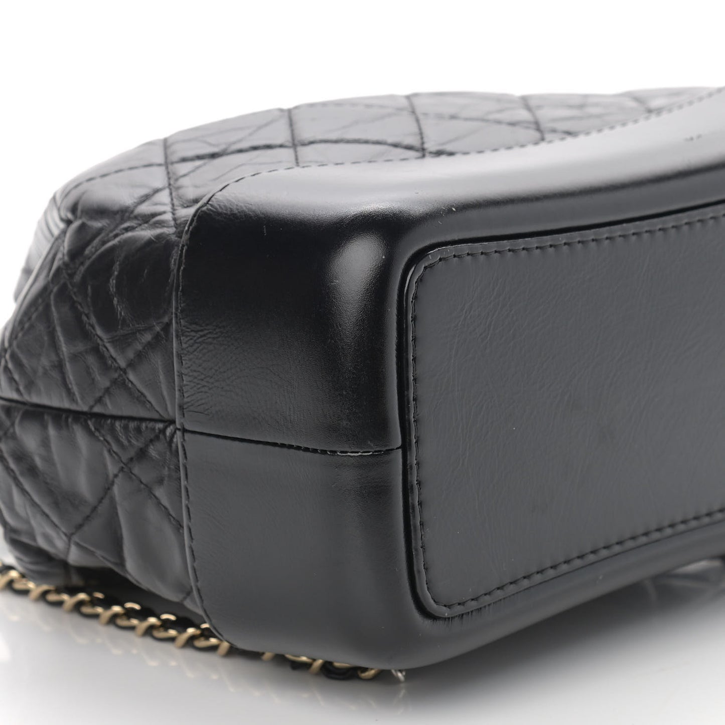 Aged Calfskin Quilted Small Gabrielle Backpack Black