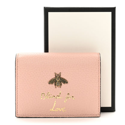 Gucci Cellarius Calfskin Blind for Love Animalier Card Case Perfect Pink 3 of 9