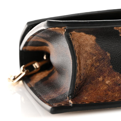 Christian Louboutin Calfskin Kitty Print Loubi54 Chain Clutch Brown Gold 8 of 10