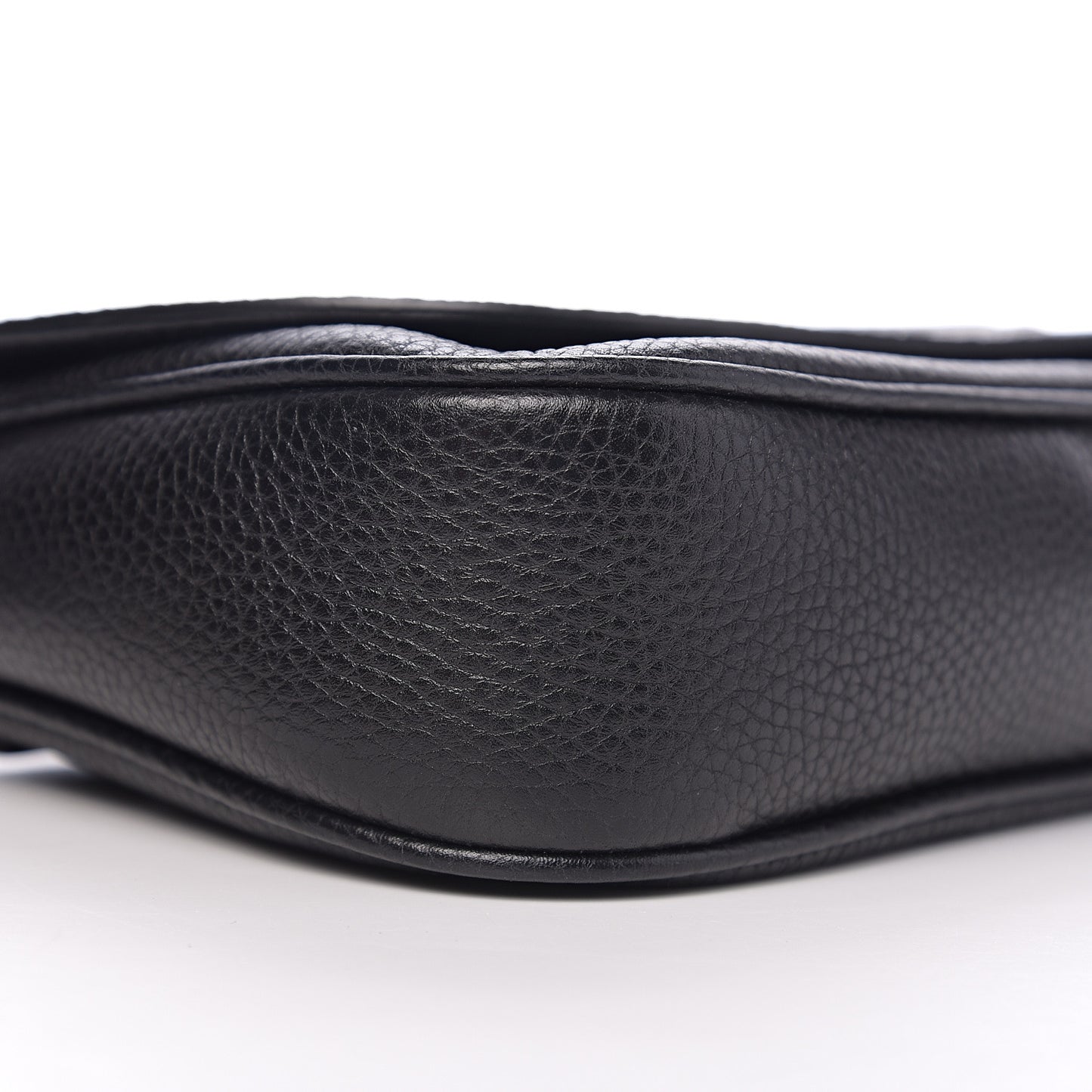 Pebbled Calfskin Medium Soho Flap Crossbody Black