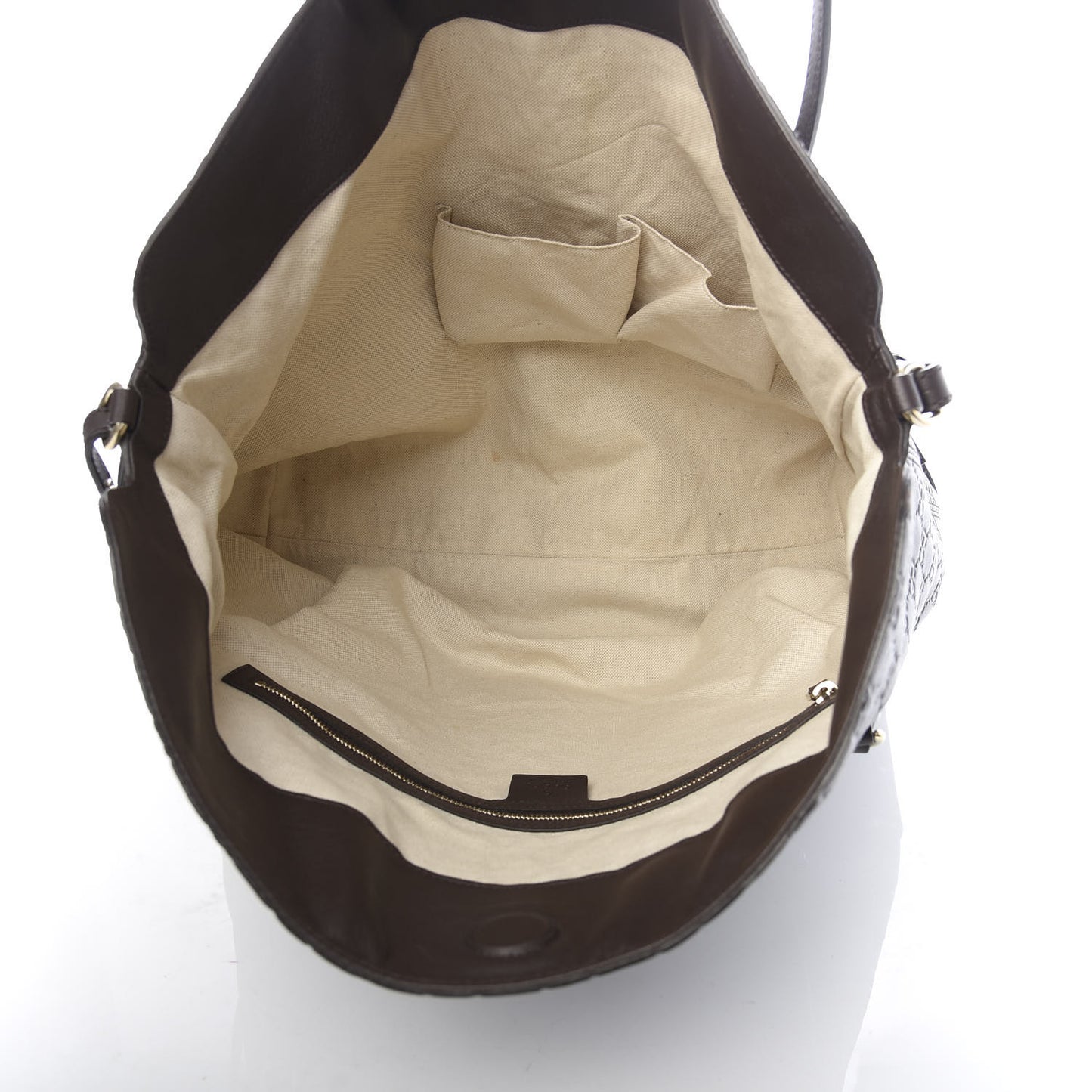 Guccissima Large Bree Foldover Tote Chocolate