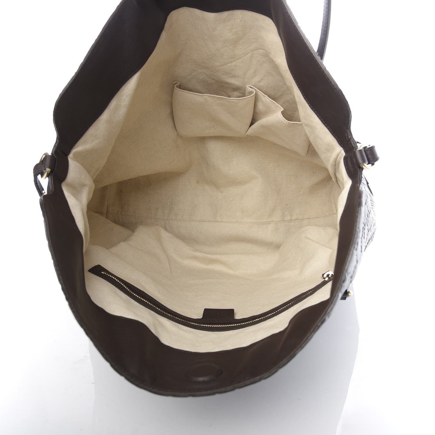 Gucci Guccissima Large Bree Foldover Tote Chocolate 5 of 13
