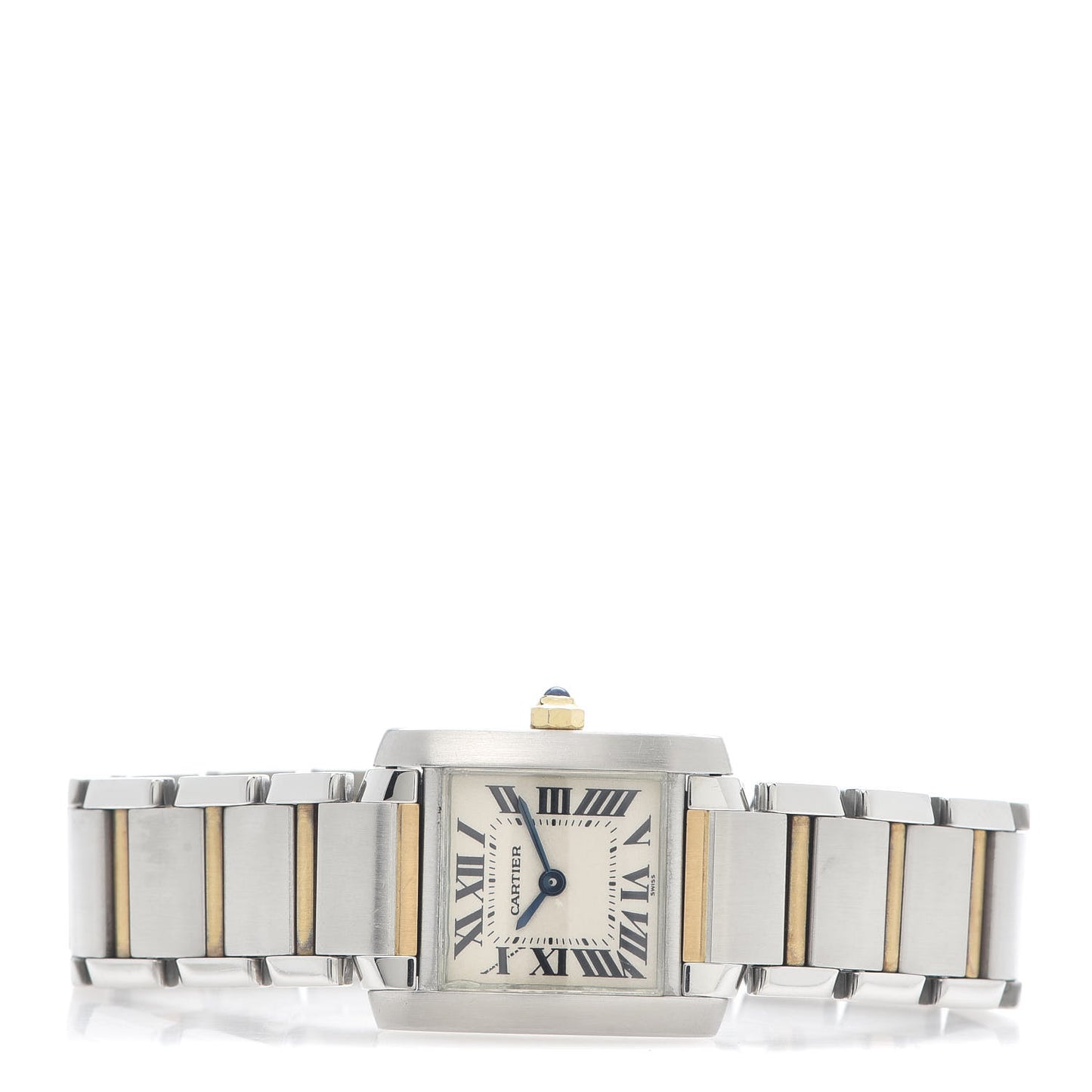 Stainless Steel 18K Yellow Gold 20mm Tank Francaise Quartz Watch