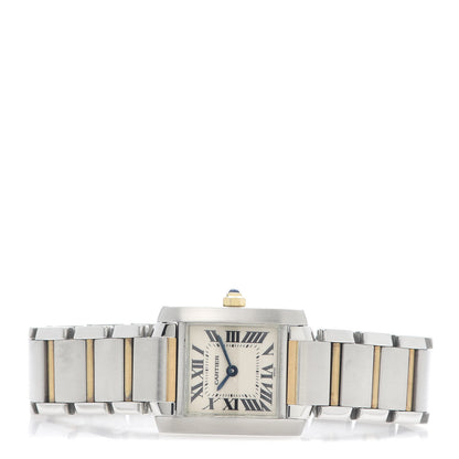 Cartier Stainless Steel 18K Yellow Gold 20mm Tank Francaise Quartz Watch 3 of 5
