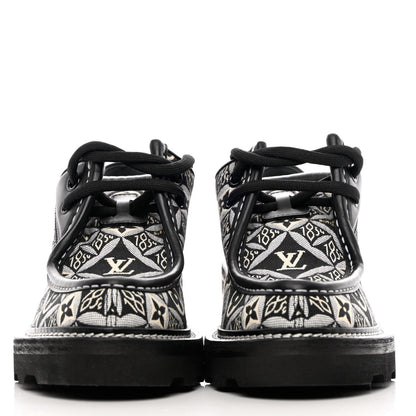 Louis Vuitton Jacquard Calfskin Since 1854 Beaubourg Platform Derby 37 Gray 2 of 11
