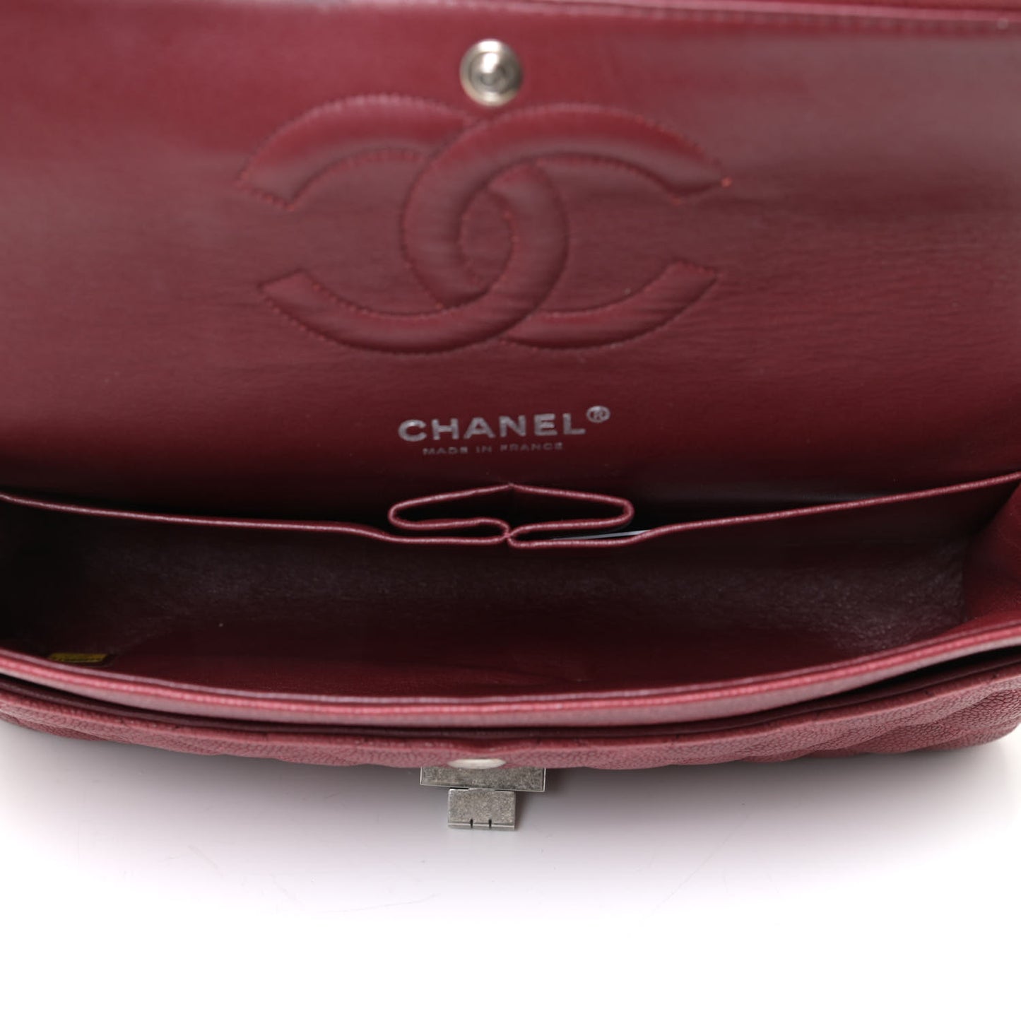 Washed Caviar Quilted 2.55 Reissue 225 Bijoux Chain Flap Red