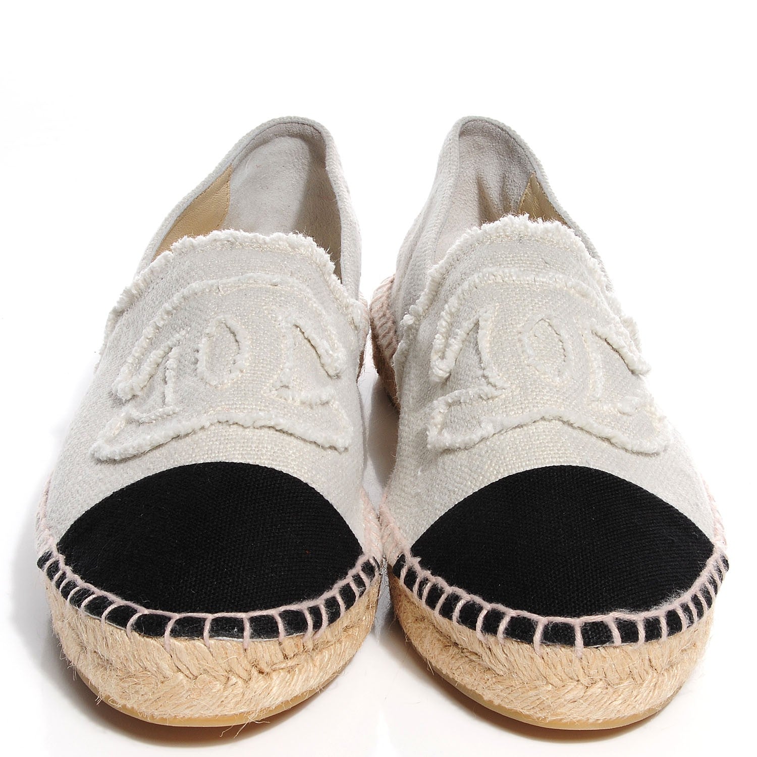 Chanel Toile CC Espadrilles Beige Black 42 2 of 8
