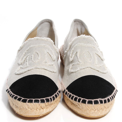 Chanel Toile CC Espadrilles Beige Black 42 2 of 8