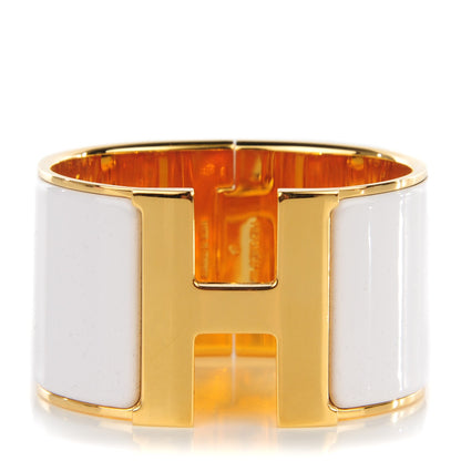 Hermes Enamel Extra Wide Clic Clac H Bracelet PM White 1 of 6