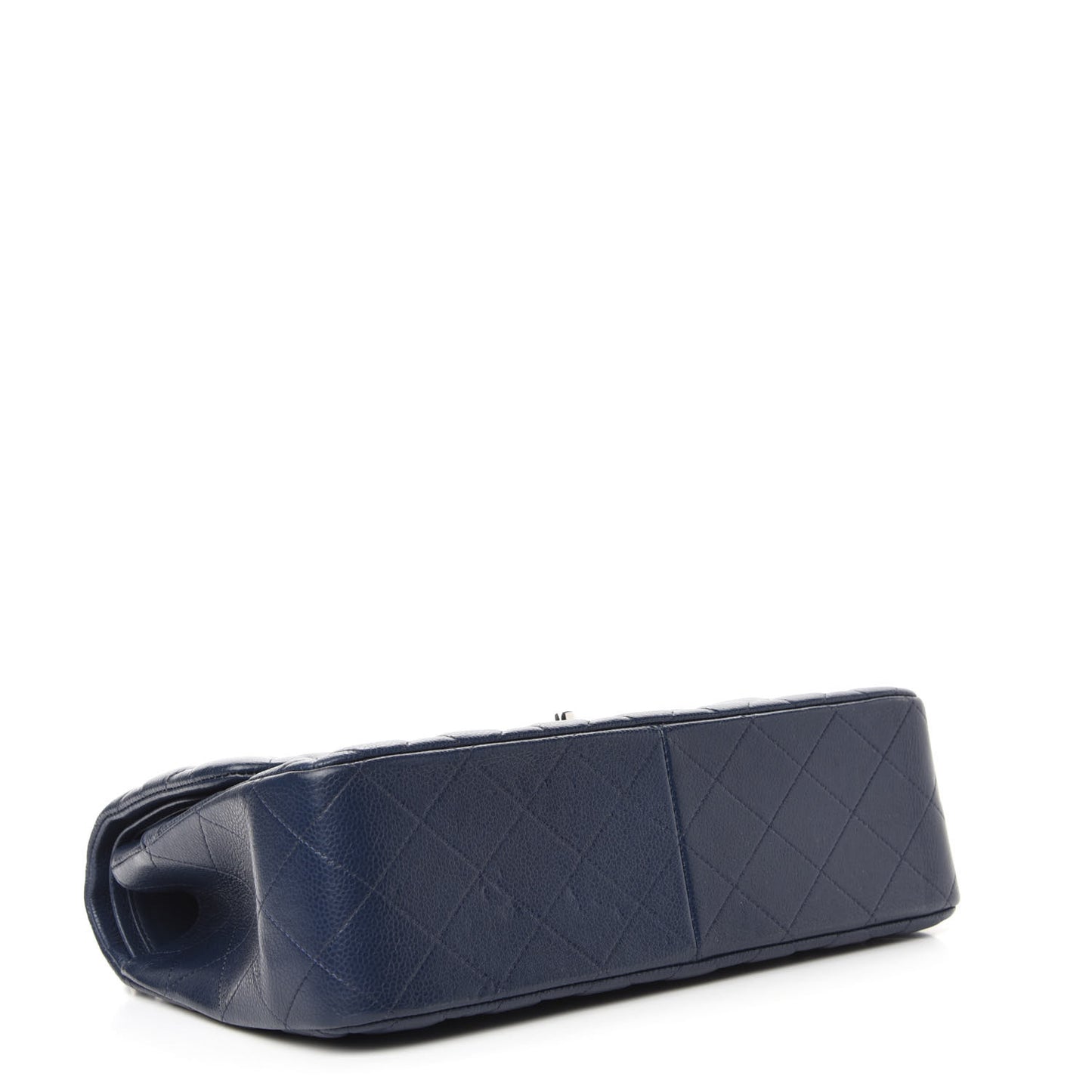 Caviar Quilted Jumbo Double Flap Dark Blue