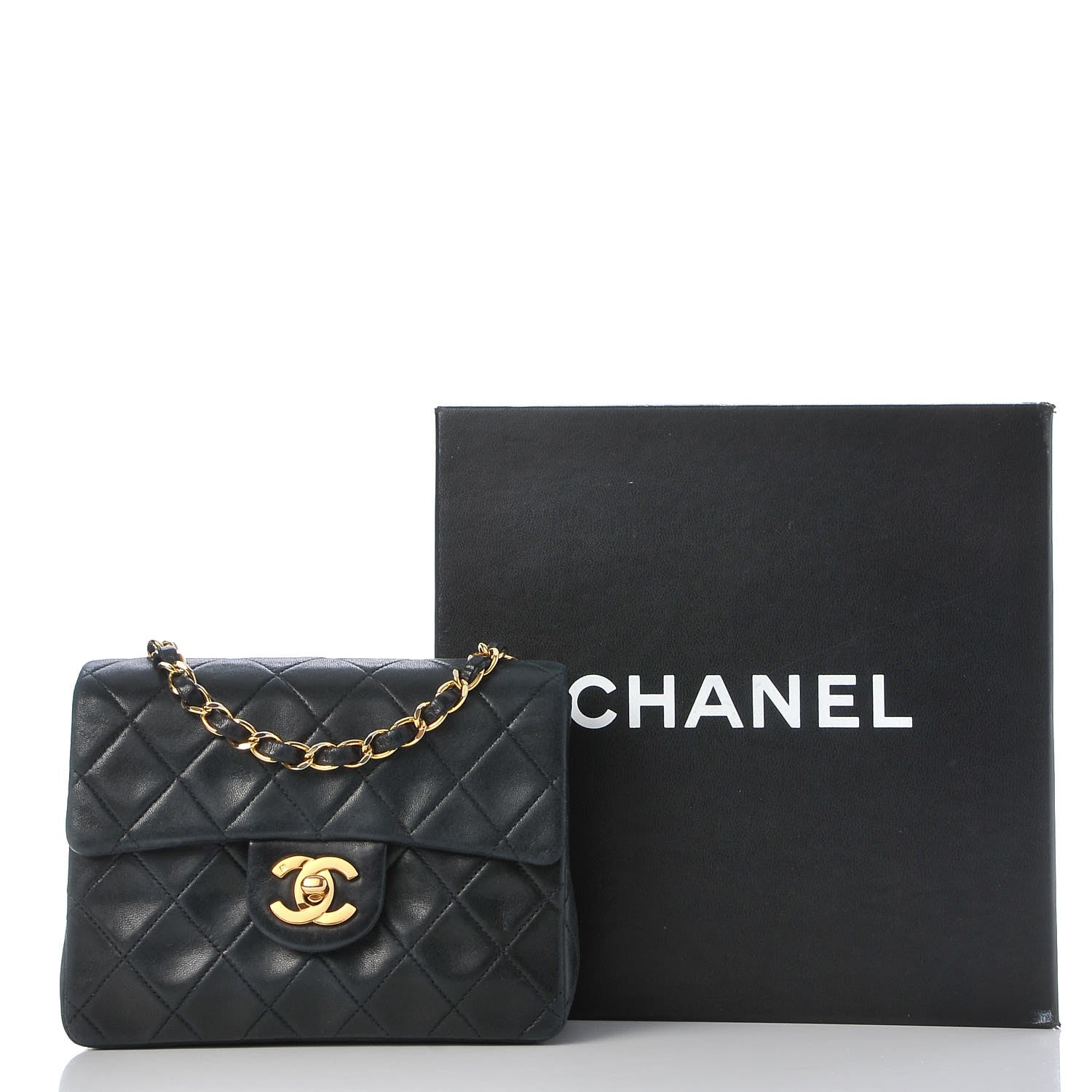 Chanel Lambskin Quilted Mini Square Flap Black 9 of 9