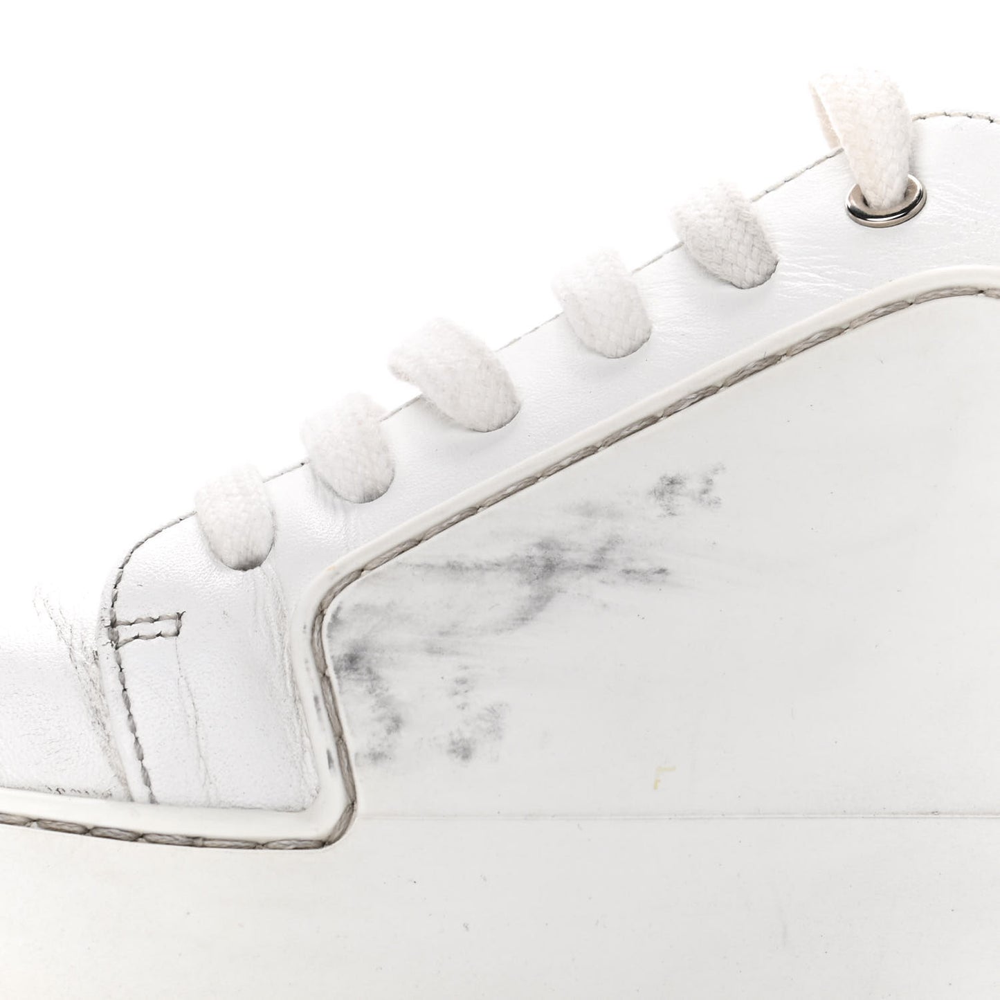 Calfskin Gum Womens CC Sneakers 39 White
