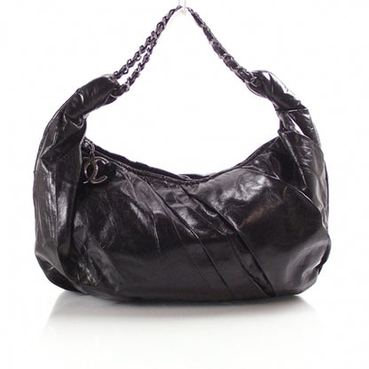 Chanel Leather Pleated Hobo Black 1 of 11