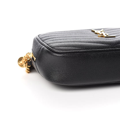 Saint Laurent Grain De Poudre Matelasse Monogram Mini Lou Camera Bag Black 7 of 10