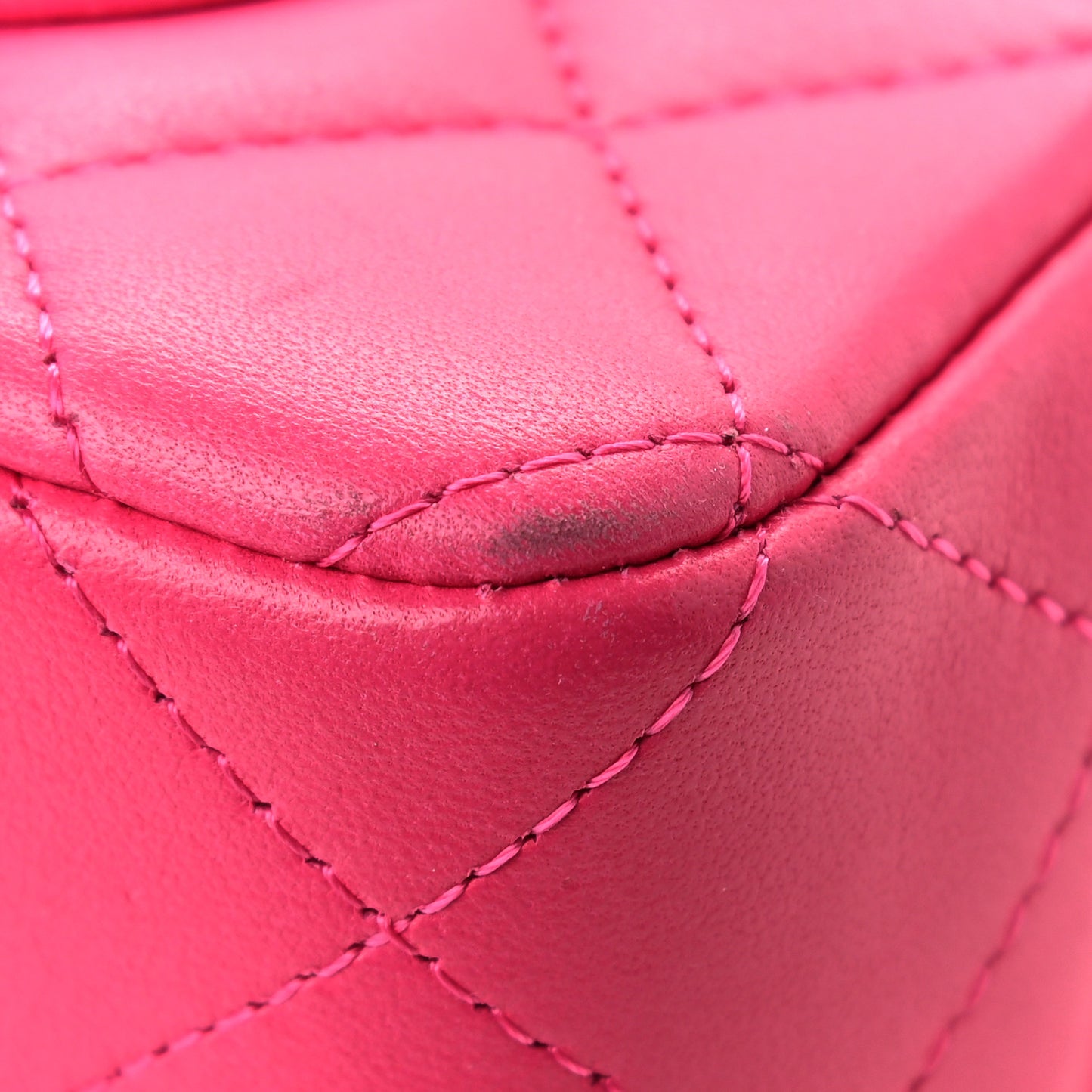 Lambskin Quilted Mini Rectangular Flap Pink