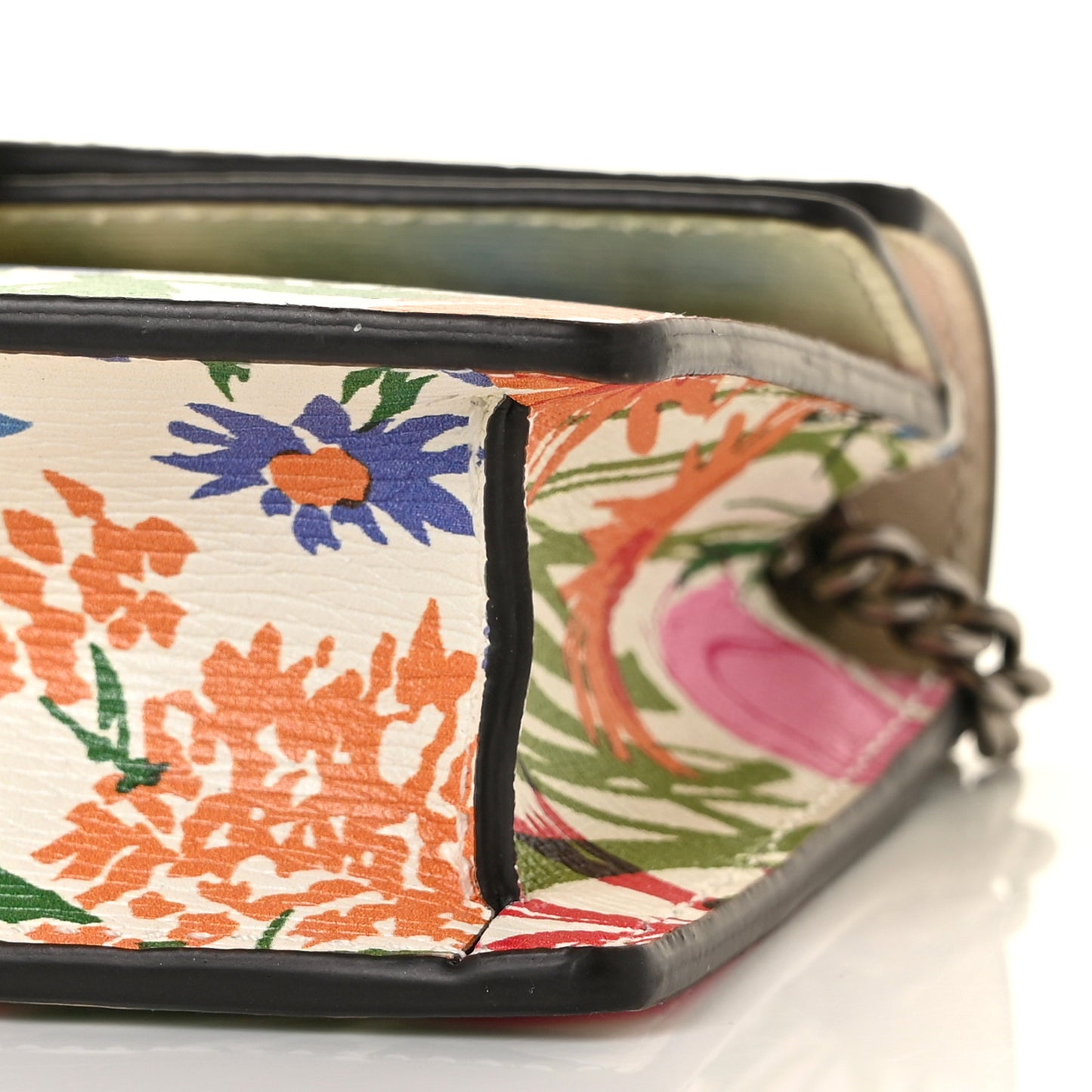 X KEN SCOTT New Shangai Calfskin Jardin D'Avril Floral Print Super Mini Dionysus Shoulder Bag Ivory Pink
