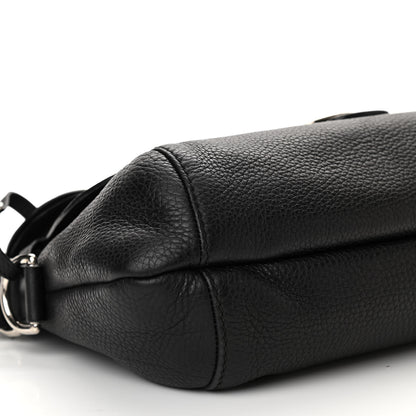 Gucci Pebbled Calfskin Medium Techno Horsebit Shoulder Flap Bag Black 9 of 10