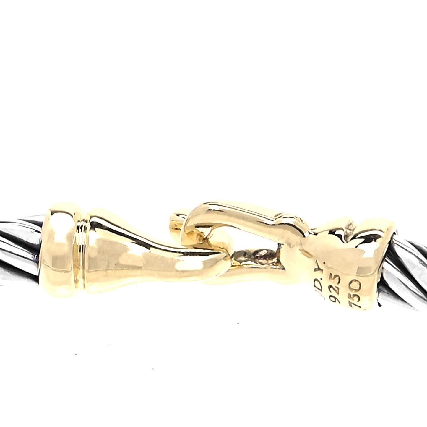 Sterling Silver 18K Yellow Gold 3mm Cable Buckle Bracelet