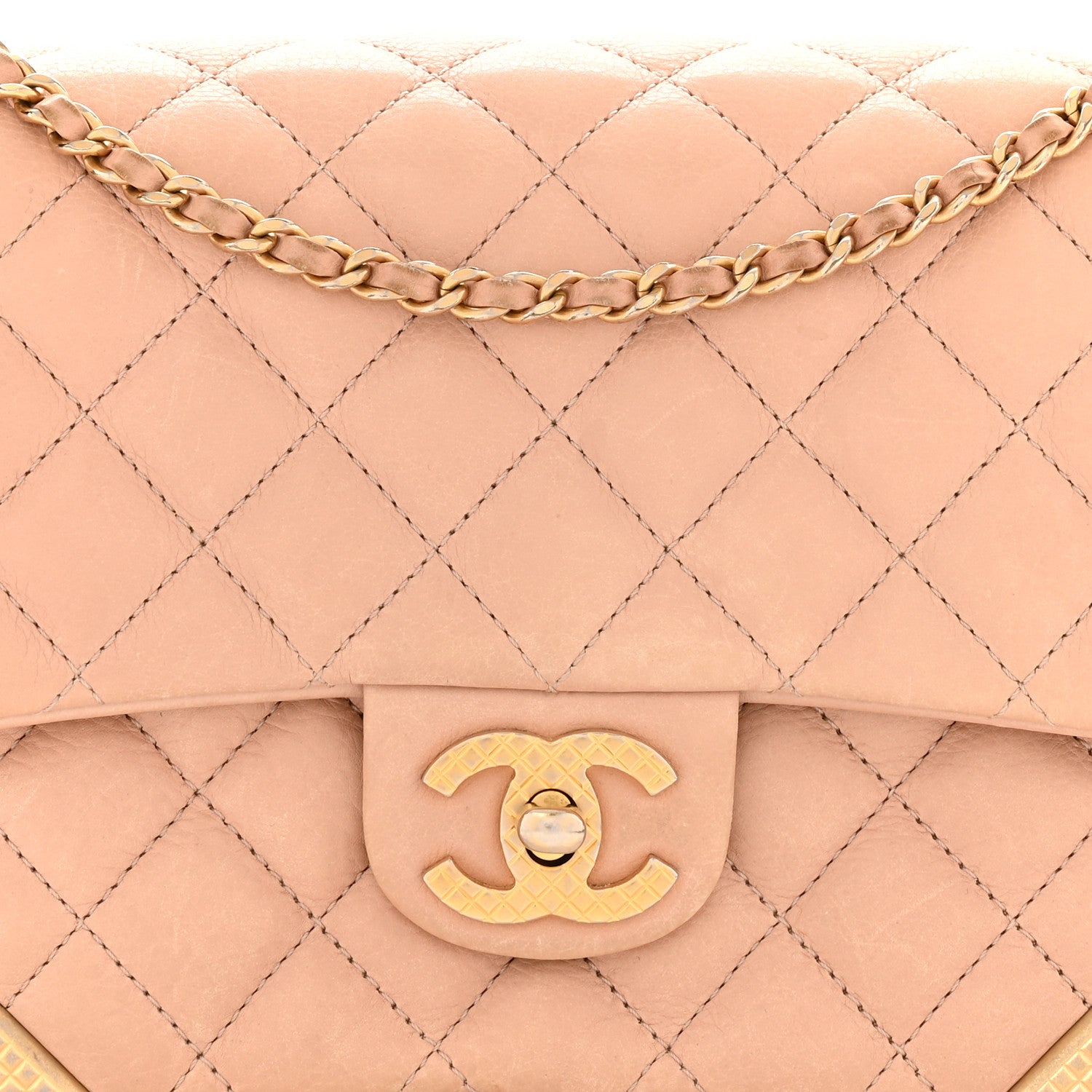 Chanel Calfskin Quilted Rock The Corner Flap Beige 8 of 11