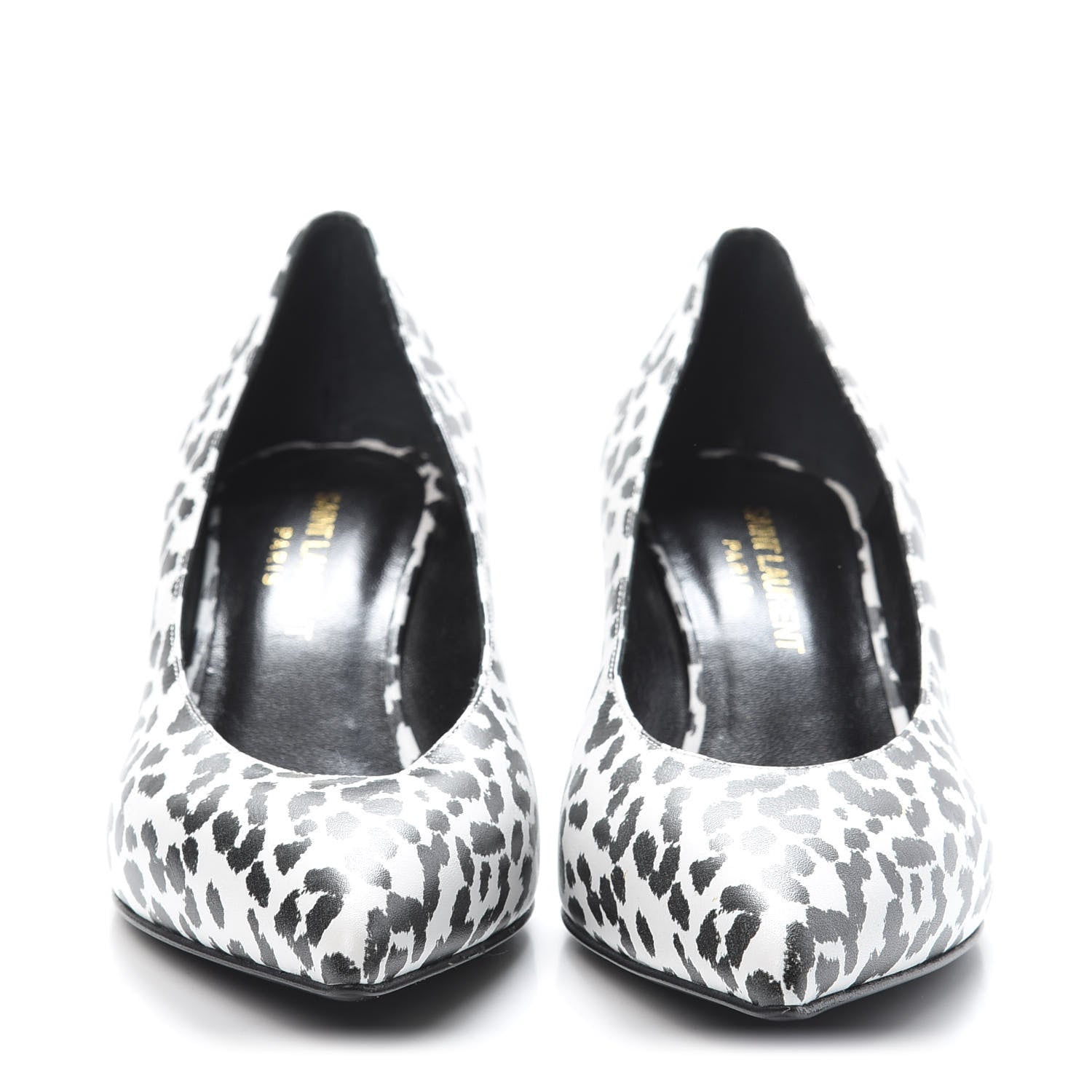 Saint Laurent Soft Calfskin Baby Cat Paris 50 Pumps Bianco 35 White Black 2 of 7