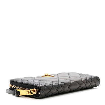 Versace Nappa Quilted Icon Zip Around Wallet Black 4 of 6