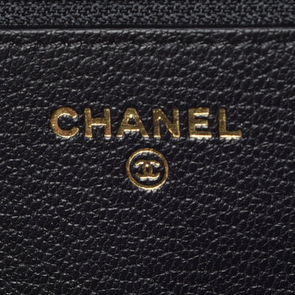 Chanel Patent Goatskin Quilted CC Eyelet Wallet On Chain WOC Black 8 of 10