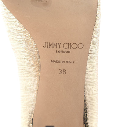 Jimmy Choo Metallic Lizard Embossed Calfskin Love 85 Pump 38 Light Gold 8 of 11
