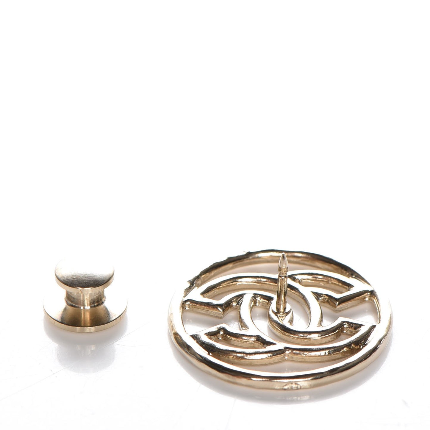 Metal CC Brooch Light Gold