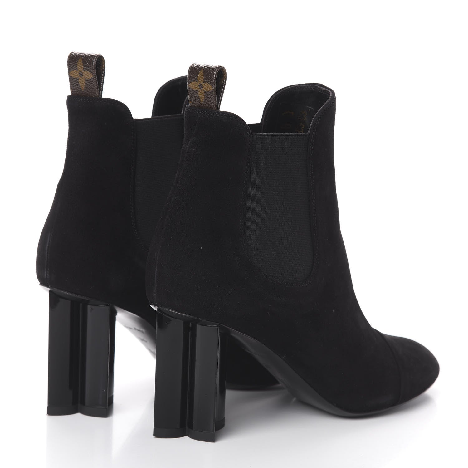 Louis Vuitton Suede Monogram Uniformes Cap Toe Chelsea 80mm Ankle Boots 36 Black 4 of 6