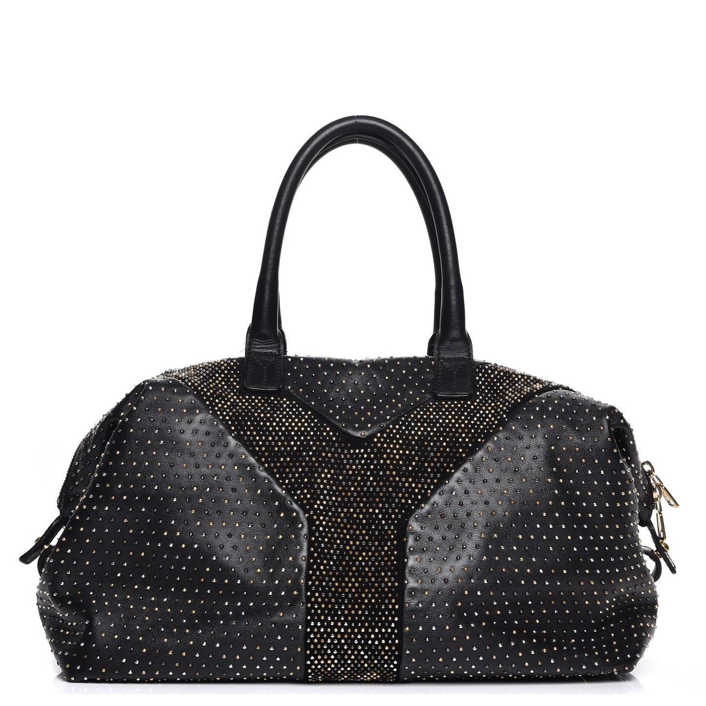 Calfskin Rock Studded Easy Sac Black