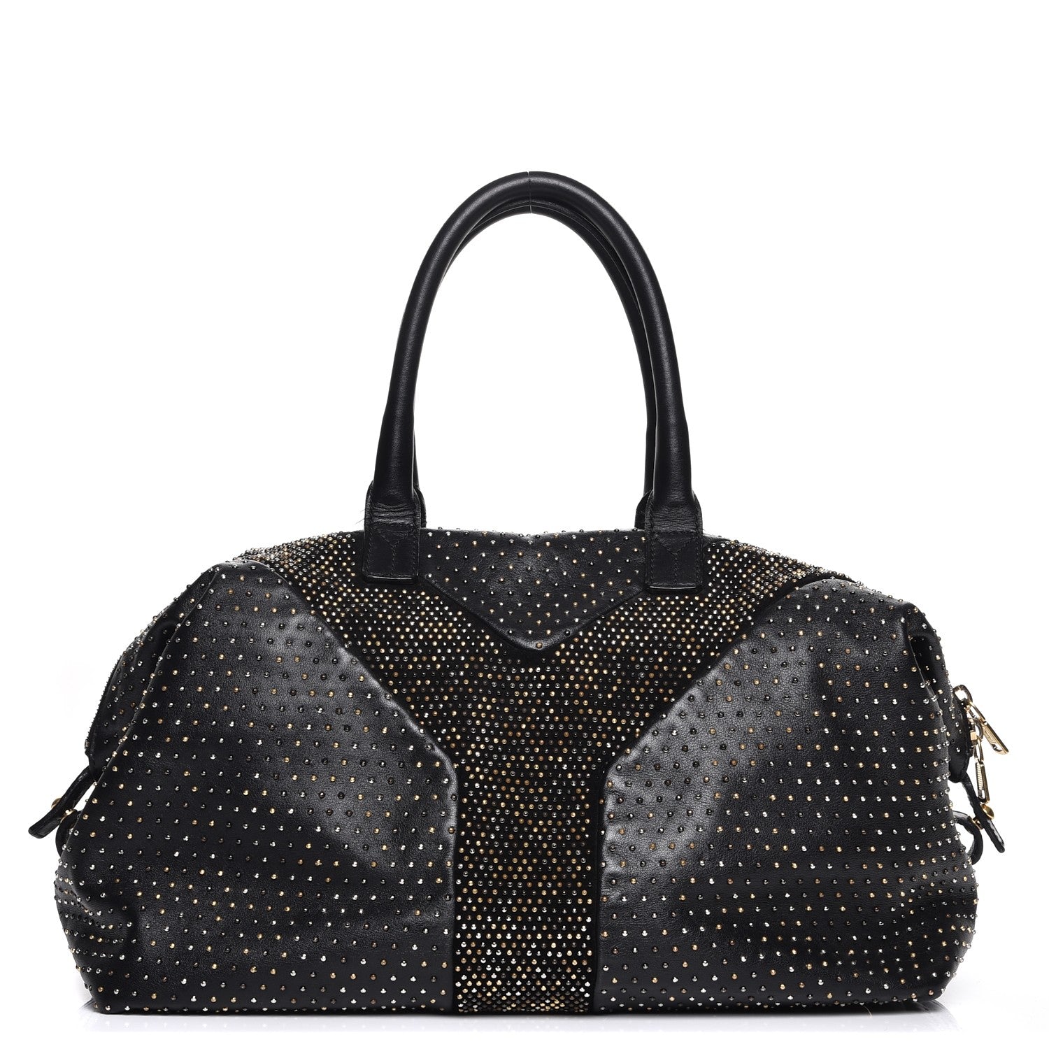 Saint Laurent Calfskin Rock Studded Easy Sac Black 1 of 17