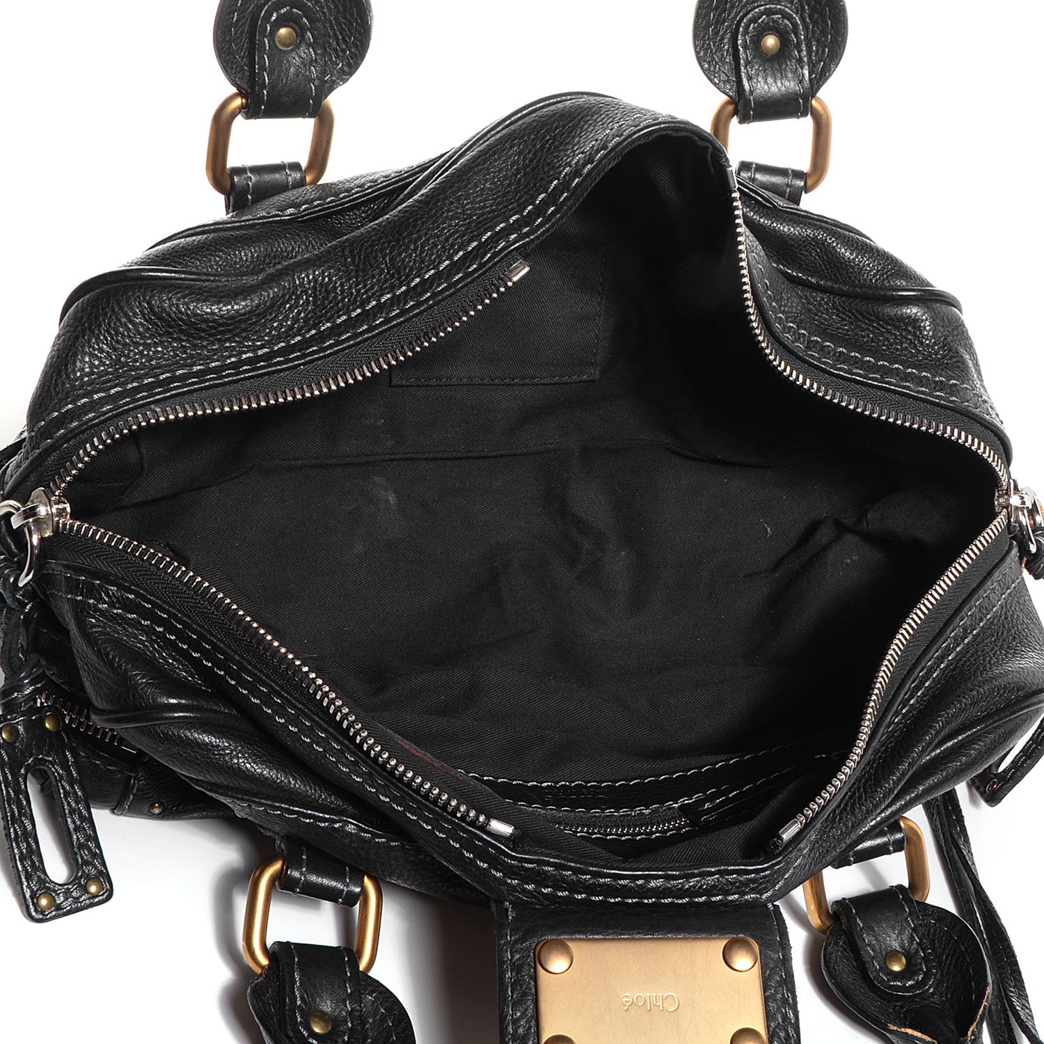 Chloe Leather Paddington Double Zipped Bowler Black 5 of 7