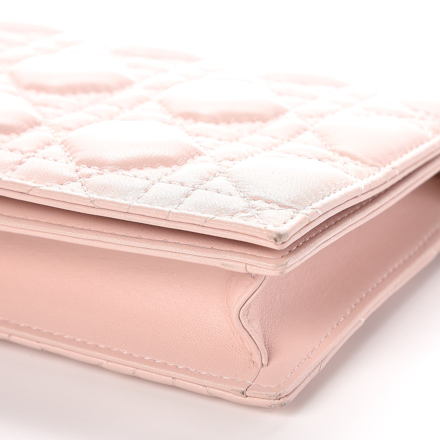 Christian Dior Lambskin Cannage Lady Dior Convertible Clutch Pink 9 of 9